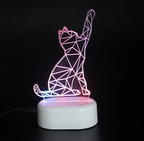 2021 RGB color change Fancy Acrylic Night Light 3D Illusion Astronaut Led Lights For Home