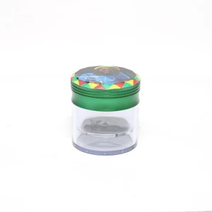 2022 New Arrival 63mm Custom New Herbal Accessories Aluminium Alloy 4 Layer Transparency Dry Tobacco Herb Grinder