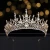 Import 2022 New Crystal column gold crown Earrings Set European and American Baroque hair accessories wedding dress crown tiara from China