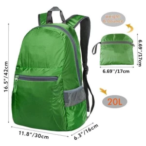 20L Capacity Ultra Lightweight rpet Backpack Foldable Lightweight Travel Hiking Daypack Small Handy Backpack