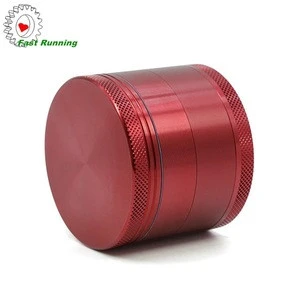 2.2 inch 4 parts aluminum Sharp teeth tobacco weed herb grinder with logo