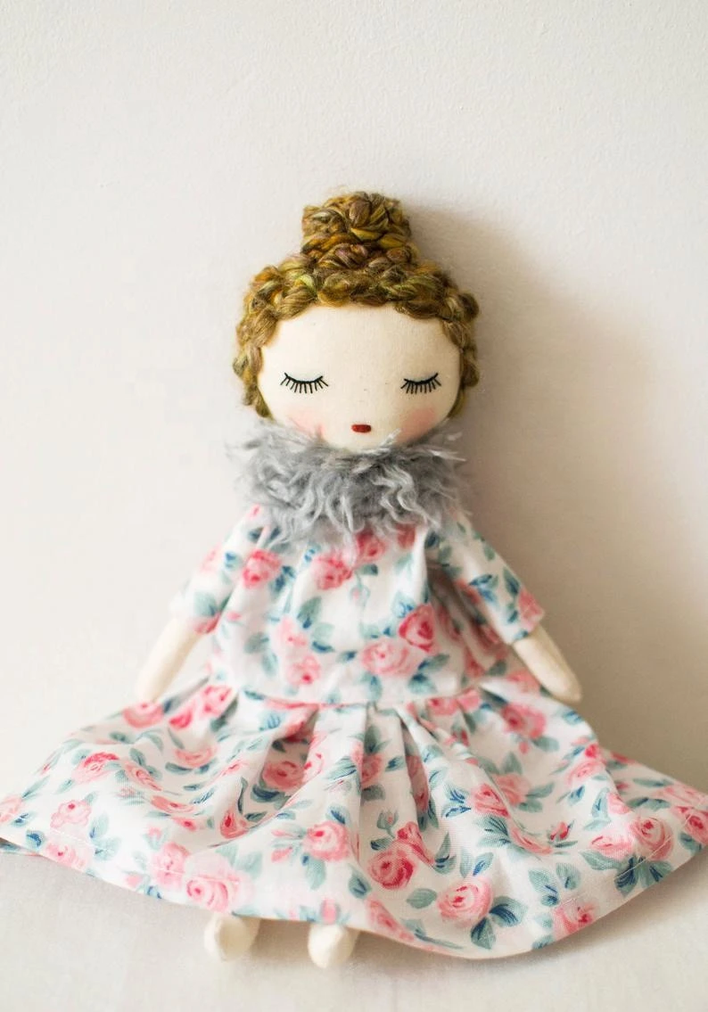 25CM custom pretty plush wedding rag doll toys sweet dress rag doll Girl
