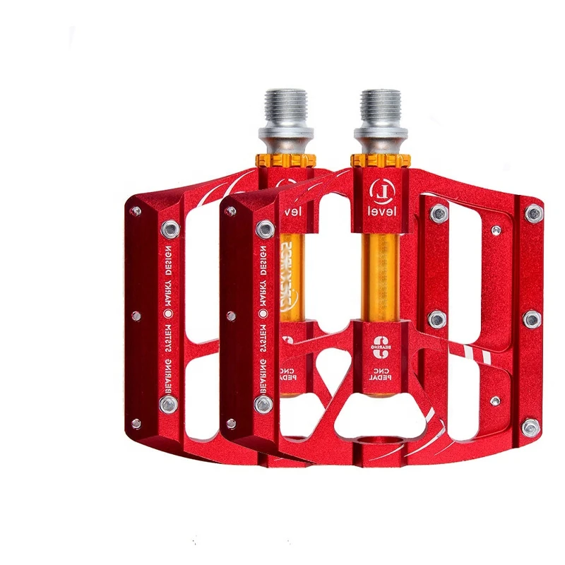 3 Bearings Mountain Bike Pedals MTB Platform Bicycle Flat Aluminum Alloy 9/16" Pedals Non-Slip Alloy Flat Pedals