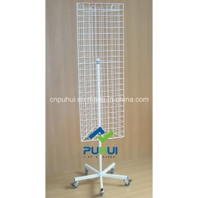3 Sides Retail Shop Exhibition Steel Rack Metal Wire Floor Spinning Display (PHY201)