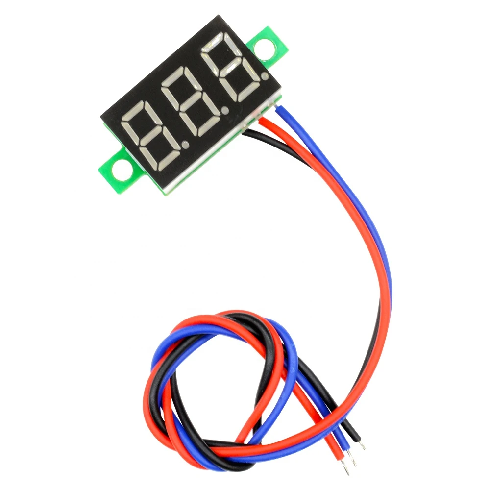 3 Wires 0.36 inch DC 0-30V Red LED Panel Voltage Meter 3-Digital Display Voltmeter