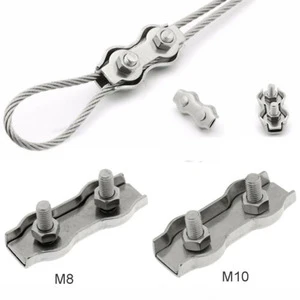 304 Stainless Steel Duplex Wire Clip for 8mm 10mm Diameter Rope Cord Cable From Isure Marine Made In China