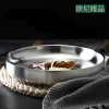 304 stainless steel round plate double heat insulation anti-hot Japane household dishes steamed dishes Korean style barbecue res