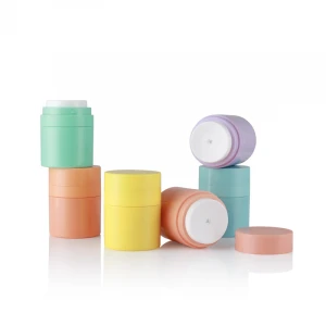 30g 50g Colourful Plastic Round Cosmetic Eyecream Airless Pump Bottle For Skin Care