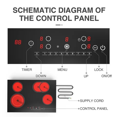 Buy 4 Burner Touch Control Led Electric Stove Cooker Best Quality ...