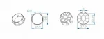 40mm octagonal tubular motor roller blinds accessories component crown and adapter