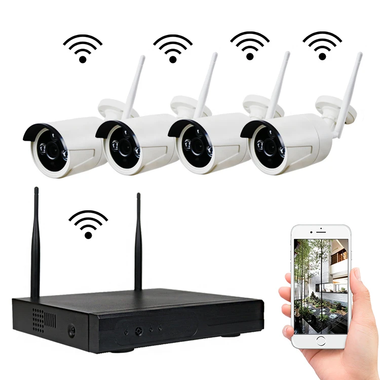 4ch 1080P Wireless NVR Kit P2P 1080P Indoor Outdoor IR Night Vision Security 2.0MP IP Camera WIFI CCTV System