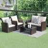 4pc PE rattan garden sofa furniture 4 seater set outdoor furniture sofa