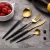 Import 4pcs Matte Black Gold Flatware Set 304 Stainless Steel Cutlery Set Knife Fork Spoon and Chopsticks Dinnerware Silverware from China