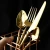 Import 4pcs Stainless Steel Gold Cutlery Dinnerware Set Fork Knife Scoops Flatware Sets from China