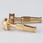 4" Adjustable Brass Garden Nozzle Fitting Brass Knurled High Pressure For Water From Spray To Jet Metal Hose Nozzle