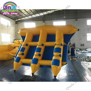 4x3m inflatable towable water sports float banana boat,custom inflatable flying fish boat for 6 persons