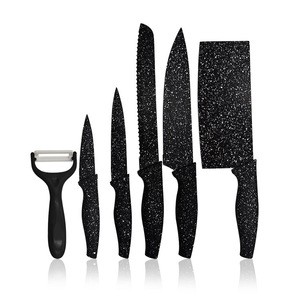 5 pcs with a gift box  stainless steel kitchen non-stick coating knife set