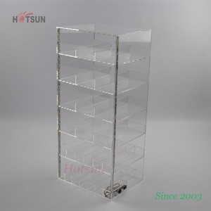 6 Layer Transparent Acrylic Cell Phone Accessories Counter Display LED Accessories Display Stand