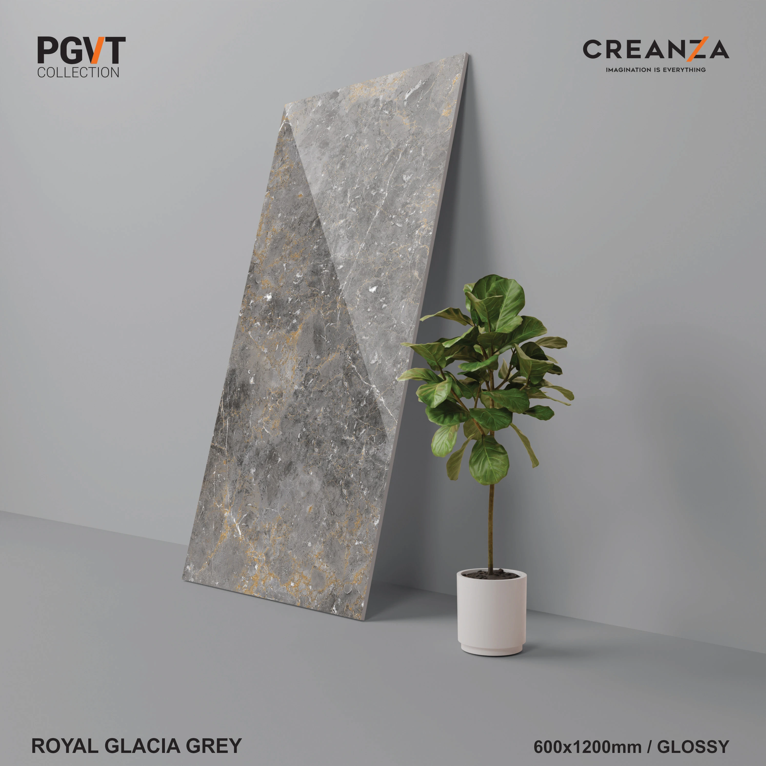 600x1200mm grey porcelian floor tiles with full polish finish marble look hot selling product in europe