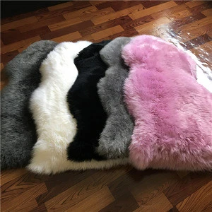 60*90cm natural pure off white wool sheepskin rug for floor