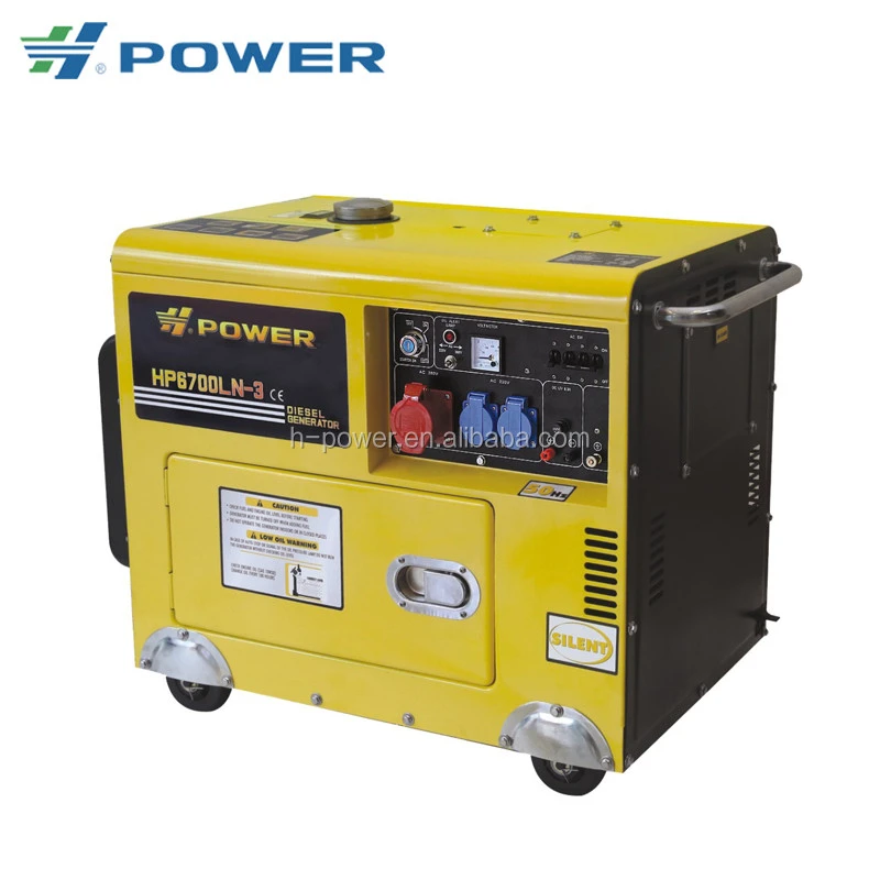 6.5kva electric silent diesel power generator machine HP6700LN-3