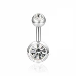 6mm Belly Button Rings CZ Short Navel Ring Surgical Steel Curved Navel Barbell Body Piercing Jewelry