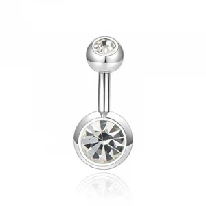 6mm Belly Button Rings CZ Short Navel Ring Surgical Steel Curved Navel Barbell Body Piercing Jewelry