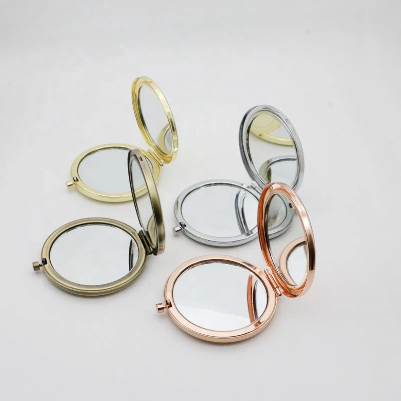 70mm  blank compact pocket mirrors , Cosmetic make up Small hand Round mirror