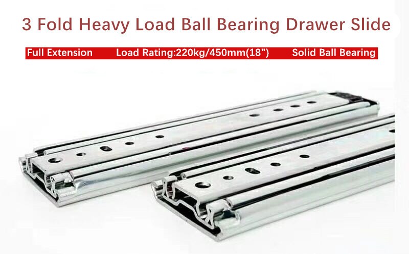 76mm Width Heavy Load 500lbs Ball Bearing 1219mm Length Drawer Slides