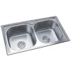 780x430x200mm 0.6mm thickness Stainless steel Double bowl above counter Kitchen Sink without faucet 8242CH
