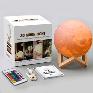 8-24cm 3D Print LED Magical Full Moon Night Light Touch Sensor Desk Moon Lamp USB Christmas Gift Color Changing Lunar Light