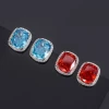 8 Custom Luxurious Elegant Women S925 Silver Fine Jewelry Colorful 5A Zirconia Eternity 10*12 High Carbon Diamond Stud Earrings
