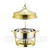 8L buffet hotel big meal furnace stainless steel round hanging cover alcohol furnace thermal soup pot