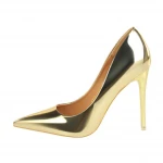 9511-7 stylish metallic heels for women with high heels shallow toes and pointed toes for  nightclubs