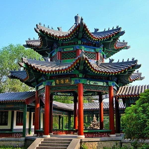 a hexagonal 2 tiered pavilion design Chinese building supplies