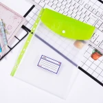 A4 Paper Bag Transparent Buckle Document Bag Office Business Data File Plastic Bag