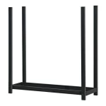 Adjustable outdoor indoor heavy duty 4 ft black stainless steel tubular storage metal firewood holder fire wood log rack