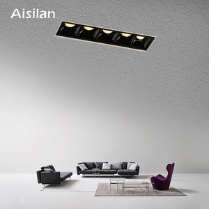 Aisilan New arrivals home decorative Ceiling Recessed trimless borderless Square linear Led Grille Downlight