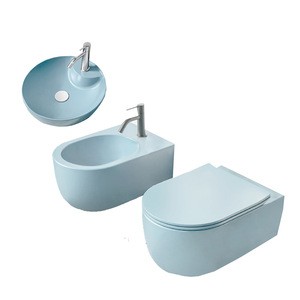 all in one bathroom  toilet women wc basin  bidet cuisine kitchen hand wash sanitary  sky blue wall flush  closet gloss toilette