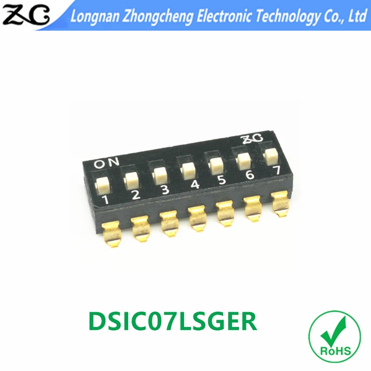 All kinds of toggle switch protruding handle 7pin, 2.54mm spacing chip dip switch, dsic07lsger