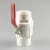 All Size Available Red Stainless Steel Handle ABS Chrome Ball Insert White Color UPVC Two Pieces Ball Valve Yp01