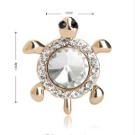 Alloy Metal Tortoise Broches Hijab Pins Broach Scarf Clip Wedding Accessories Crystal Brooch for Wholesale