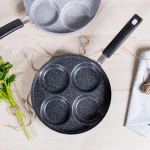 Aluminum 4-Cup Egg Frying Pan Non Stick Swedish Pancake, Plett, Crepe, Multi Egg Frying Pan