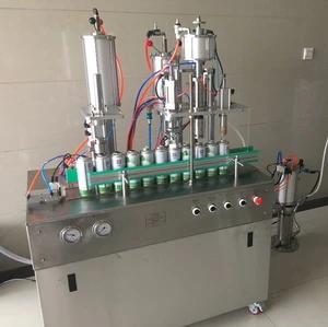 Aluminum Cans BOV Filling Machine, Semi Automatic Bag on valve filling machine for Cosmetics