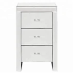 Amazon Best Seller Mirrored Furniture Silver Mirrored Nightstand with 3 Drawers