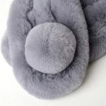 Amazon Ebay hot rabbit fur ball scarf lady faxu winter scarf shawl for women with various colors
