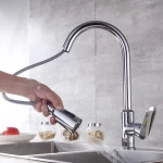 Amazon Hot-sale cUPC NSF Solid Brass High-arch Spout Pull Down Kitchen Faucet