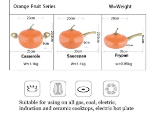 Amazon hot sale non stick cookware set multifunction fry pan soup pot milk pot induction heater anti-bending base