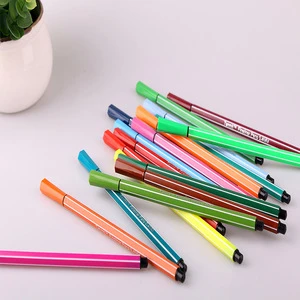 Amazon hot sale water fibre color pen,blunt tip calligraphy pens