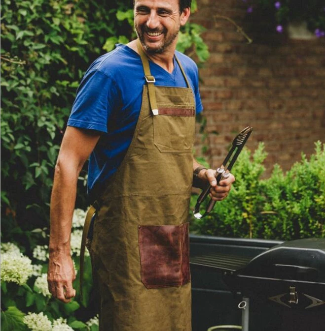 Apron canvas custom logo leather western barista apron Kitchen chef gardening Work aprons